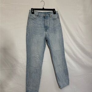 &Denim Mom Jeans Ultra High Waist Light Wash SZ 6